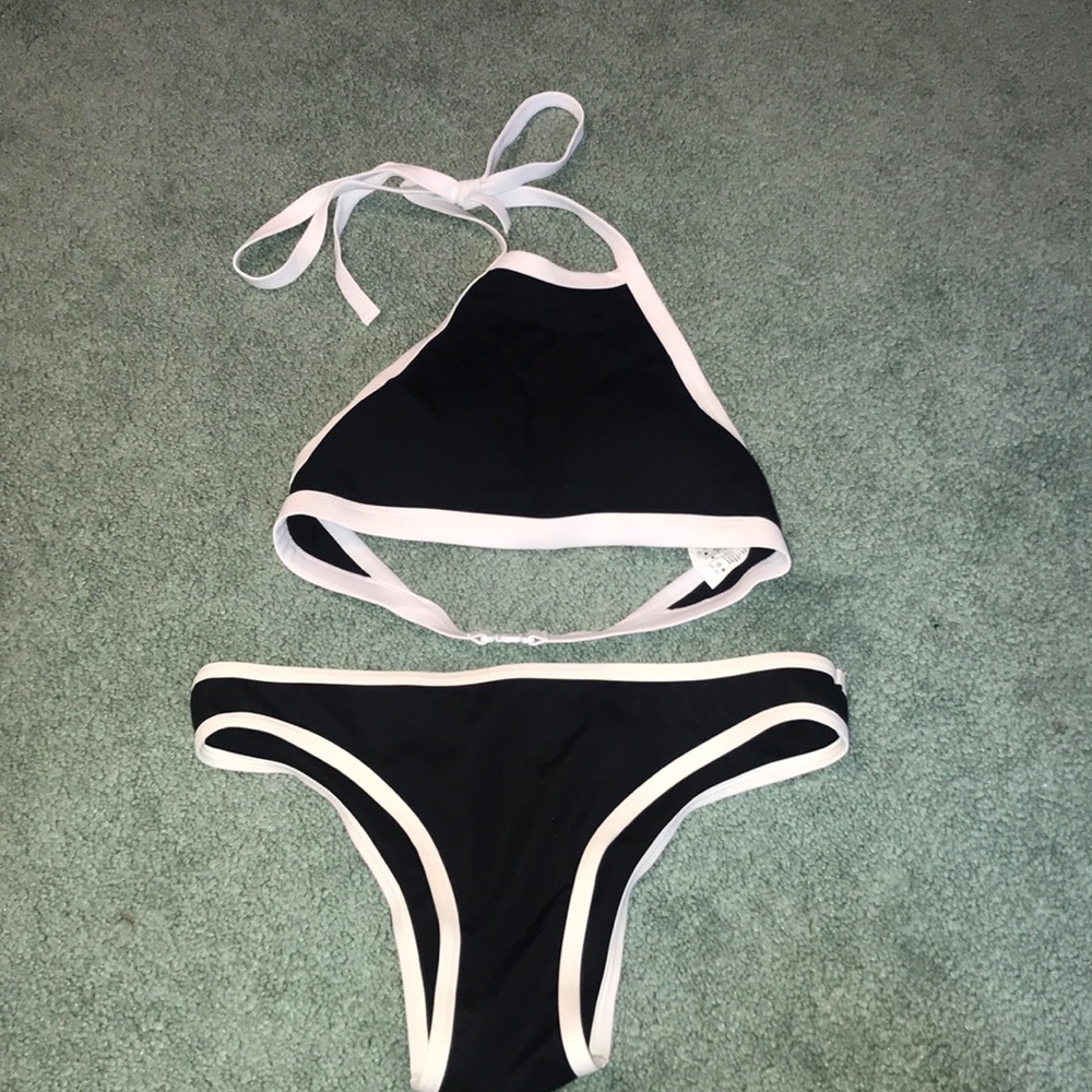 Black and white bikini